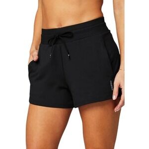 Fabletics Women's Black Ribbed Waistband‎ Drawstring Athletic Shorts Size S